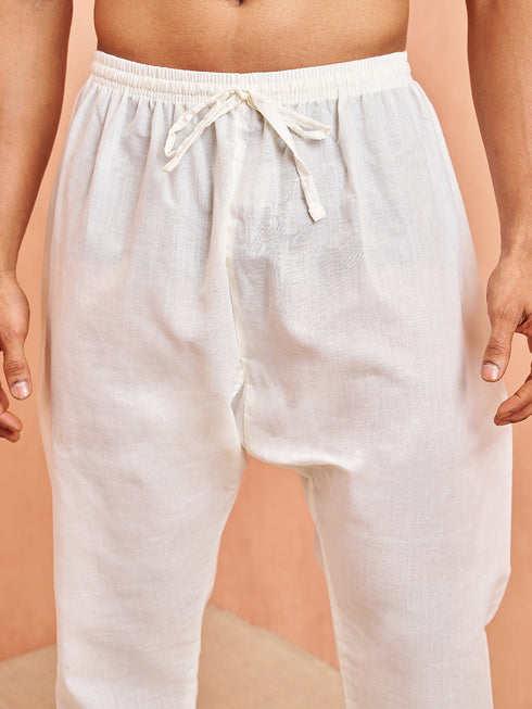 Men's Cream Cotton Pyjama